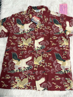 NON STOCK Vintage T-Shirt Print Shirt Men's Short Sleeve Shirt Cuban L